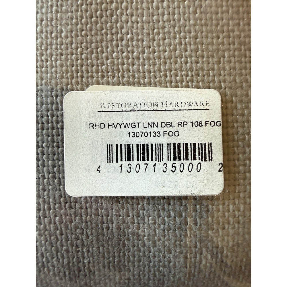 RESTORATION HARDWARE Belgian Heavyweight Linen Drapery 100x108 Fog Rod Pkt NEW - Picture 5 of 6